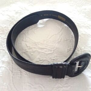 Forenza Genuine Leather Crocodile Print Belt